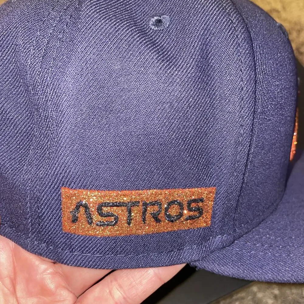 Houston Astros MLB New Era Snap Back Cap Glitter Stitched Cap